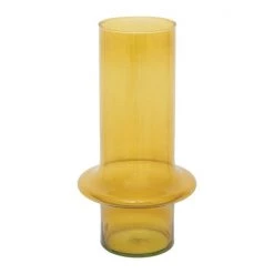 Bidk Home Yellow Recycled Glass Vase Vases + Pots + Planters