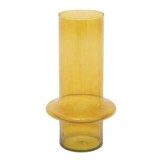 Bidk Home Yellow Recycled Glass Vase Vases + Pots + Planters