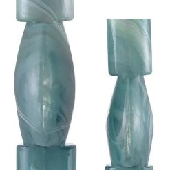 Currey & Company Large Lollipop Turquoise Glass Vase Vases + Pots + Planters