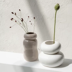 Bidk Home Gray Morn Pebbles Vase Vases + Pots + Planters