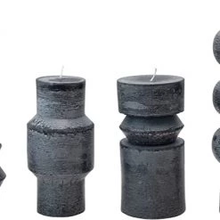 Creative Co-Op Candles + Diffusers Totem Pillar Black Candle
