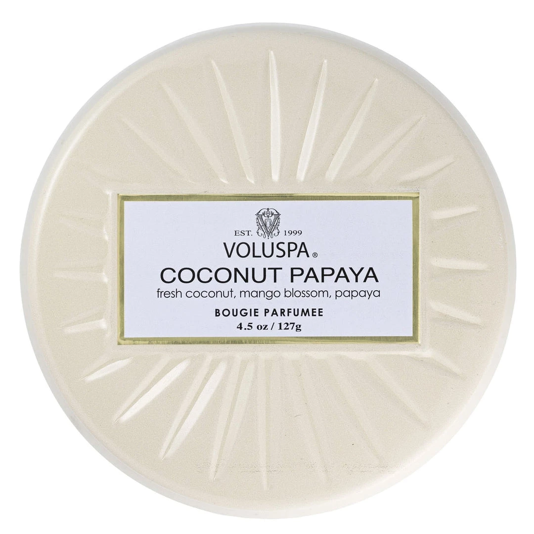 Voluspa Coconut Papaya Mini Tin Candle