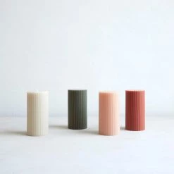 The Floral Society Candles + Diffusers Fancy Ribbed Pillar Candle