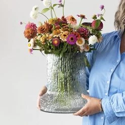 Bloomingville Vases + Pots + Planters Textured Glass Vase