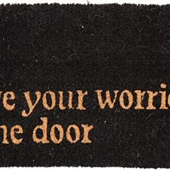 Creative Co-Op Leave Your Worries At The Door Doormat Rugs + Mats