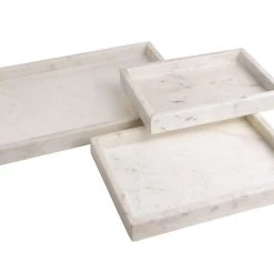 Bidk Home Marble Opal White Tank Tray