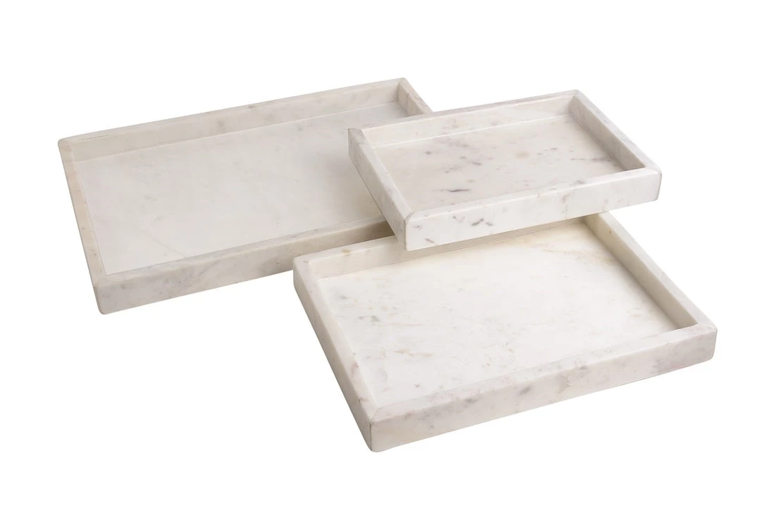 Bidk Home Marble Opal White Tank Tray