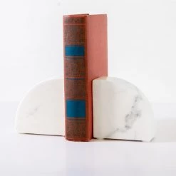 Bidk Home Accessories White Marble Bookends