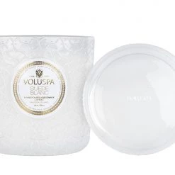 Voluspa Suede Blanc Luxe Candle