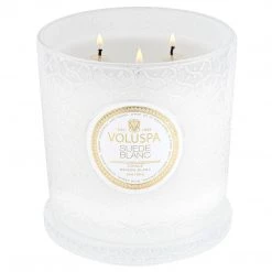 Voluspa Suede Blanc Luxe Candle