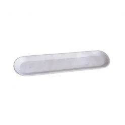 Bidkhome White Marble Large Oval Tray