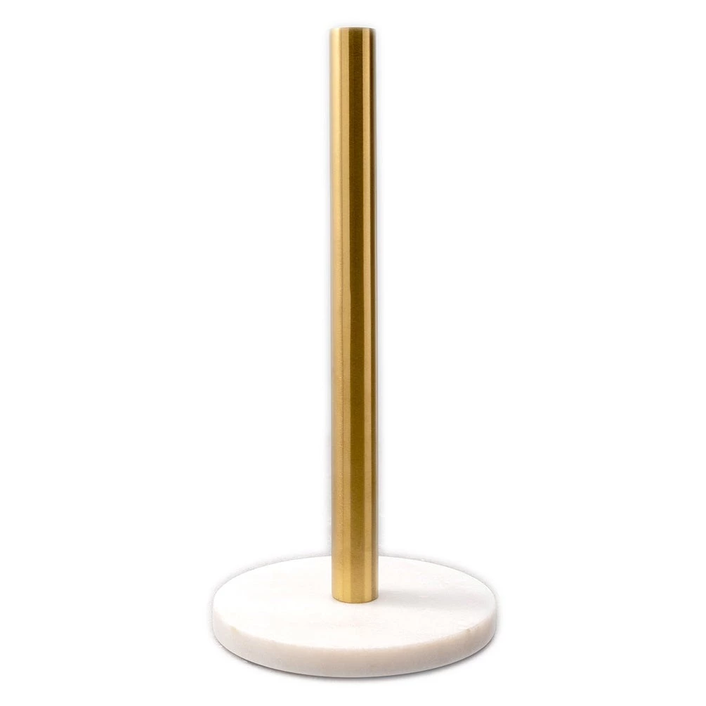 Bidk Home White & Gold Marble Paper Towel Holder