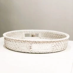 Tozai Bowls + Trays White Rattan Basket Trays