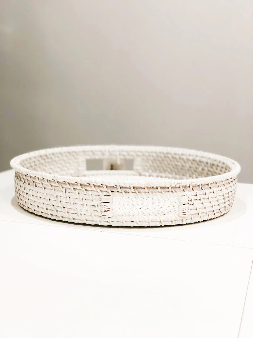 Tozai Bowls + Trays White Rattan Basket Trays