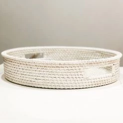 Tozai Bowls + Trays White Rattan Basket Trays