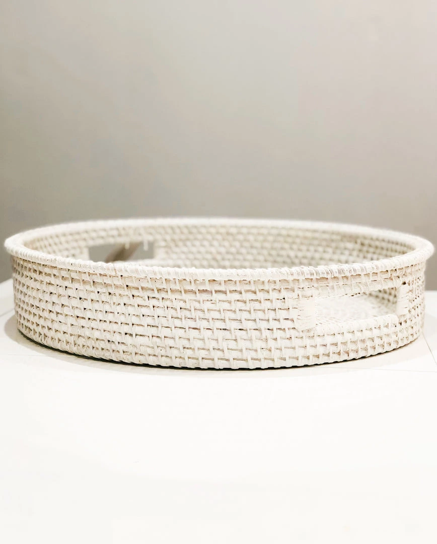 Tozai Bowls + Trays White Rattan Basket Trays