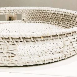 Tozai Bowls + Trays White Rattan Basket Trays
