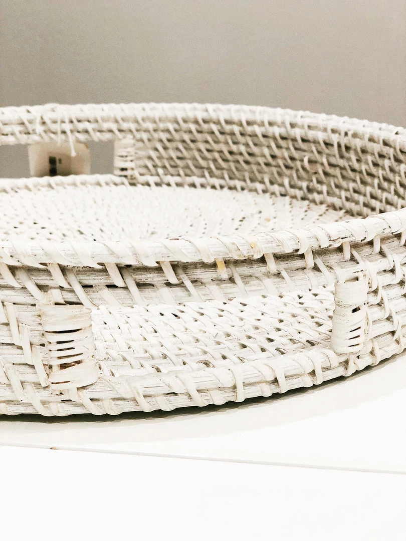 Tozai Bowls + Trays White Rattan Basket Trays