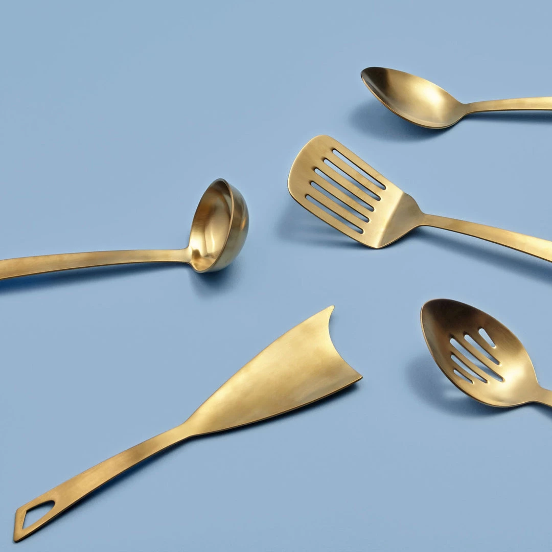 Be Home Servingware + Utensils Matte Gold Pointed Spatula