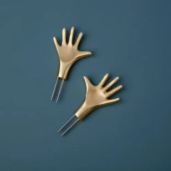 Be Home Servingware + Utensils Gold Hands Corn Holders