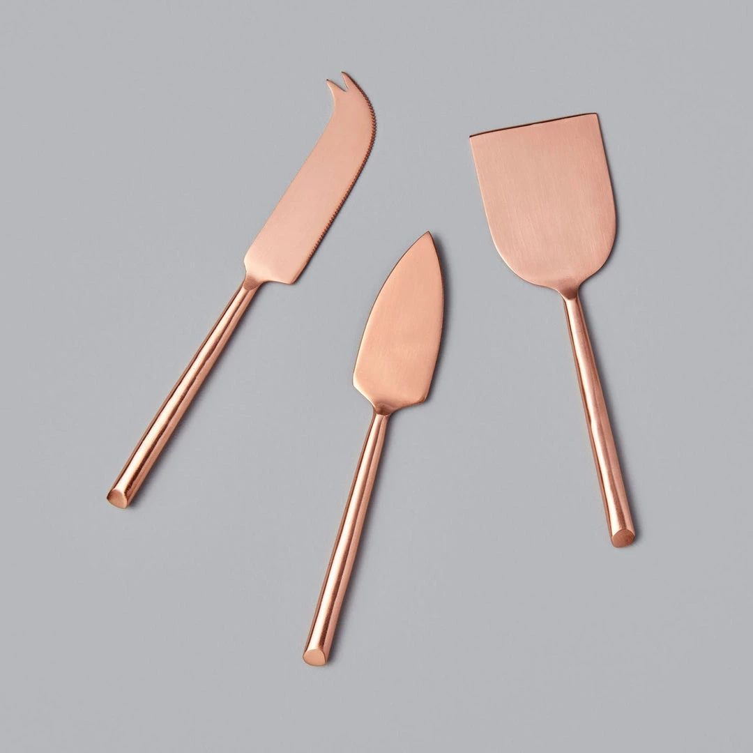 Be Home Servingware + Utensils Matte Copper Cheese Set