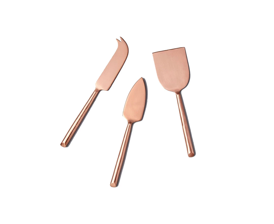 Be Home Servingware + Utensils Matte Copper Cheese Set