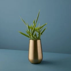 Be Home Satin Gold Maxi Sloped Vase Vases + Pots + Planters