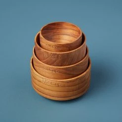 Be Home Servingware + Utensils Teak Measuring Cups