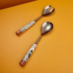 Be Home Zebra Marble & Wood Onyx Serving Set Servingware + Utensils