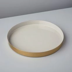 Be Home Gold & Enamel Round Tray Bowls + Trays