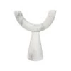 Bidk Home Accessories White Marble Pillar Candle Holder