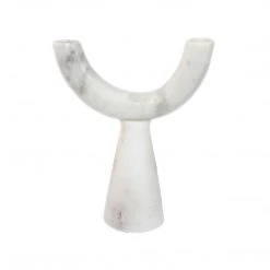 Bidk Home Accessories White Marble Pillar Candle Holder