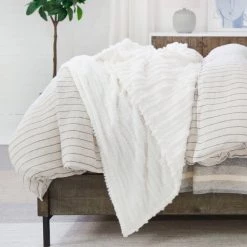 Pom Pom At Home Inc Camille Winter White Oversized Throw