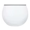 Santa Barbara Design Studio Roly Poly Glass White With Thin Black Rim