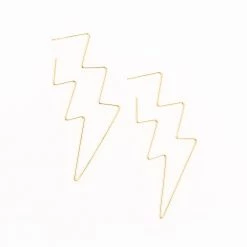 Ink + Alloy Lightning Bolt Wire Earrings Jewelry