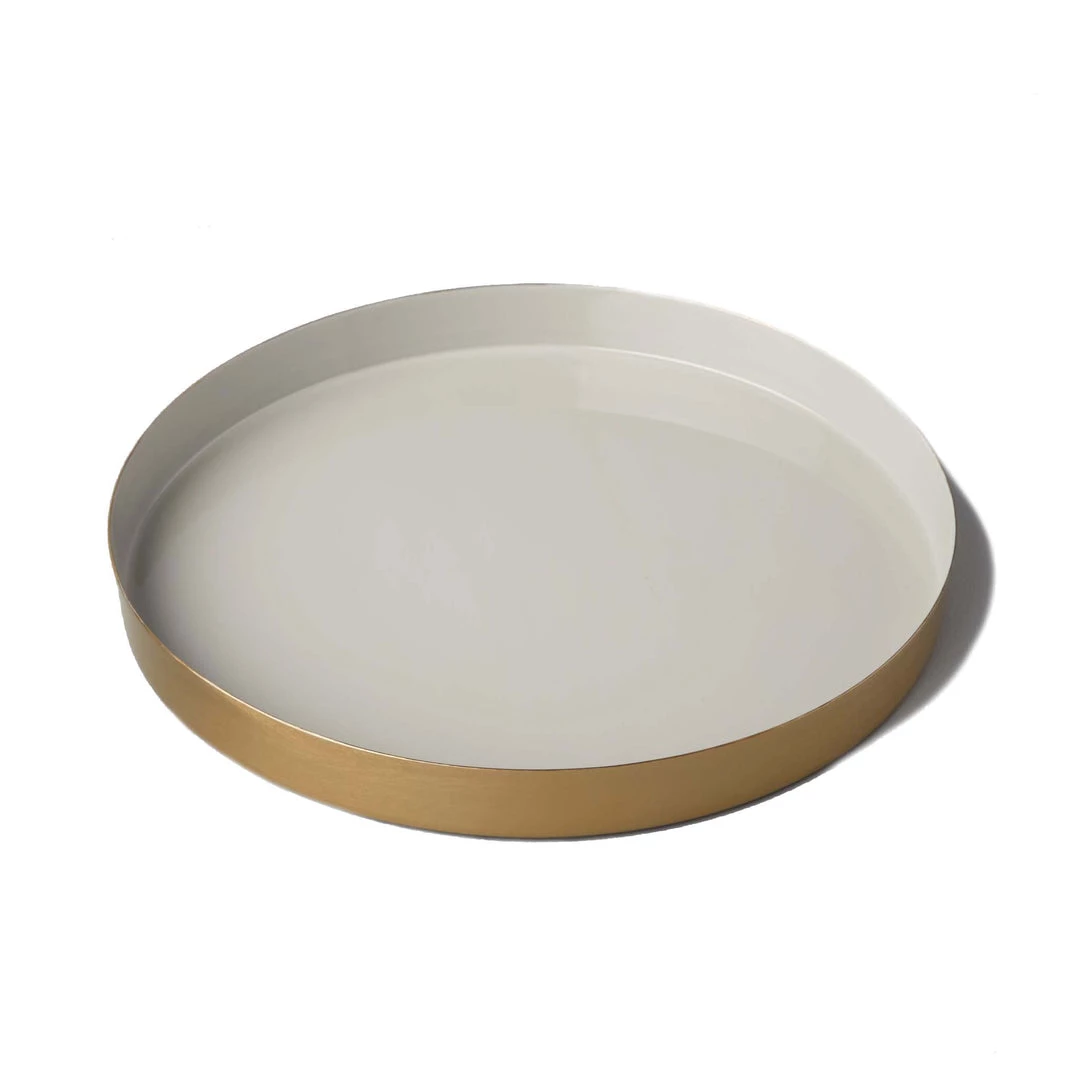 Be Home Gold & Enamel Round Tray Bowls + Trays