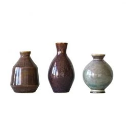 Bloomingville Round Natural Ceramic Bud Vases Vases + Pots + Planters