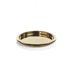 Zodax Gold Stainless Steel Round Serving Tray