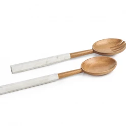 Zodax Kenya Wood And Marble Serving Set