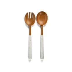 Zodax Kenya Wood And Marble Serving Set