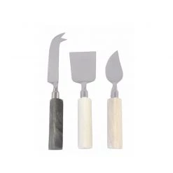 Be Home Geometric Marble Triangular Cheese Set Servingware + Utensils