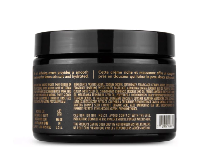 Mistral Body Men's Bourbon Vanilla Shave Cream