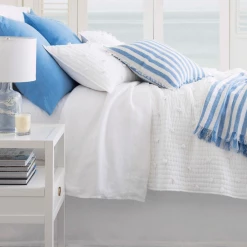 Pine Cone Hill Pom Poms White Full/Queen Quilt