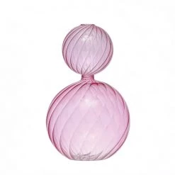 Creative Co-Op Twisted Pink Glass Vase