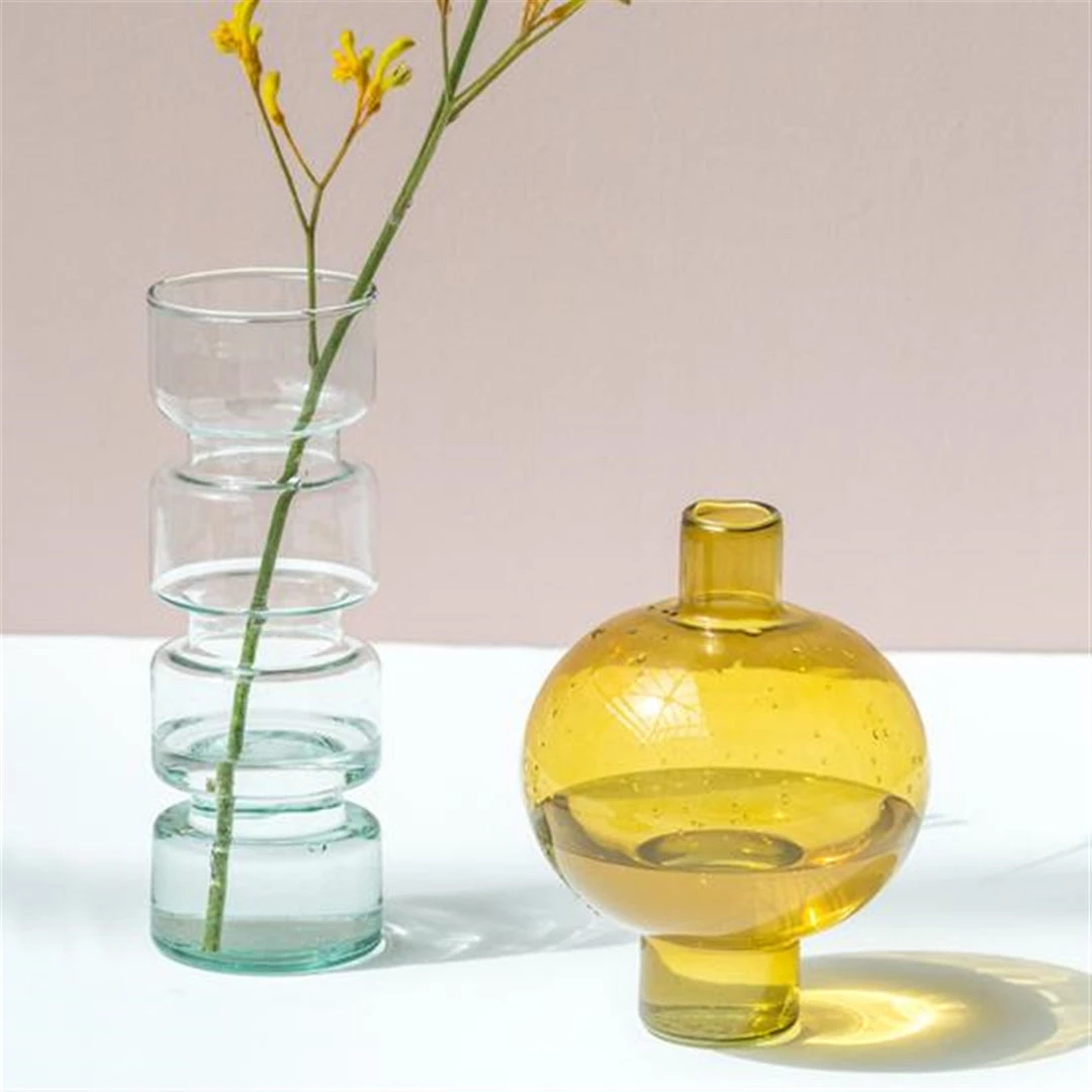 Bidk Home Recycled Glass Round Vase Vases + Pots + Planters