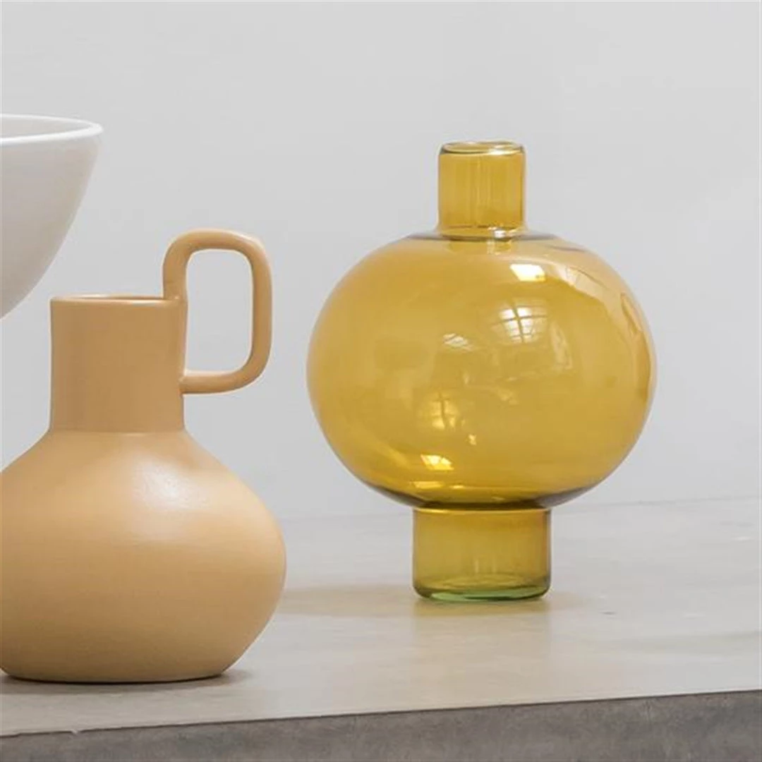 Bidk Home Recycled Glass Round Vase Vases + Pots + Planters