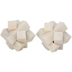 Noir White Marble Cube Puzzle Object Accessories