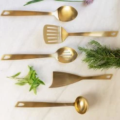 Be Home Servingware + Utensils Matte Gold Pointed Spatula