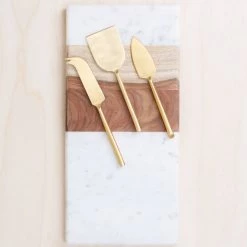 Be Home Matte Gold Cheese Set