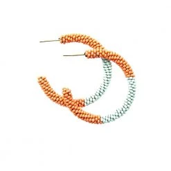 Ink + Alloy Small Beaded Color Block Hoop Earrings Jewelry